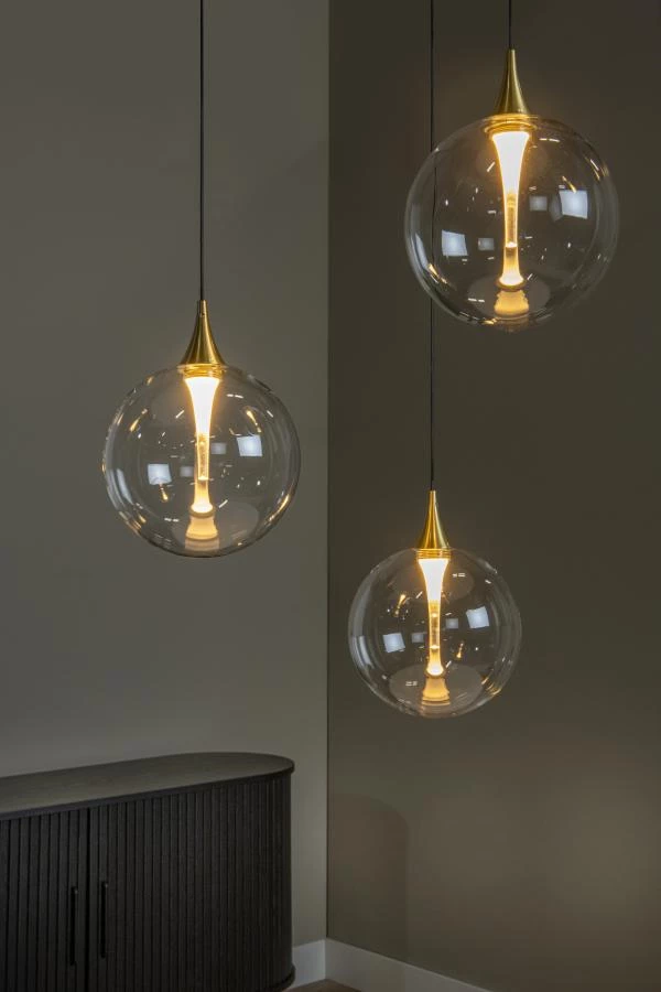 Lucide Premium GISELA - Pendant light - Ø 36 cm - LED Dim. - 3x4,3W 2700K - Transparant - atmosphere 4